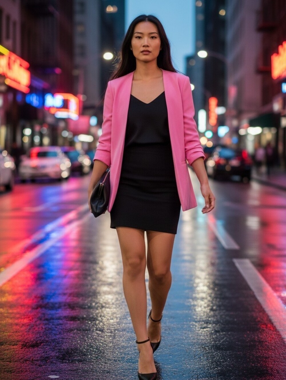 Kaos Open Front Jacket Blazer Made in Italy Size IT 42 / US 8 Fuscia Pink